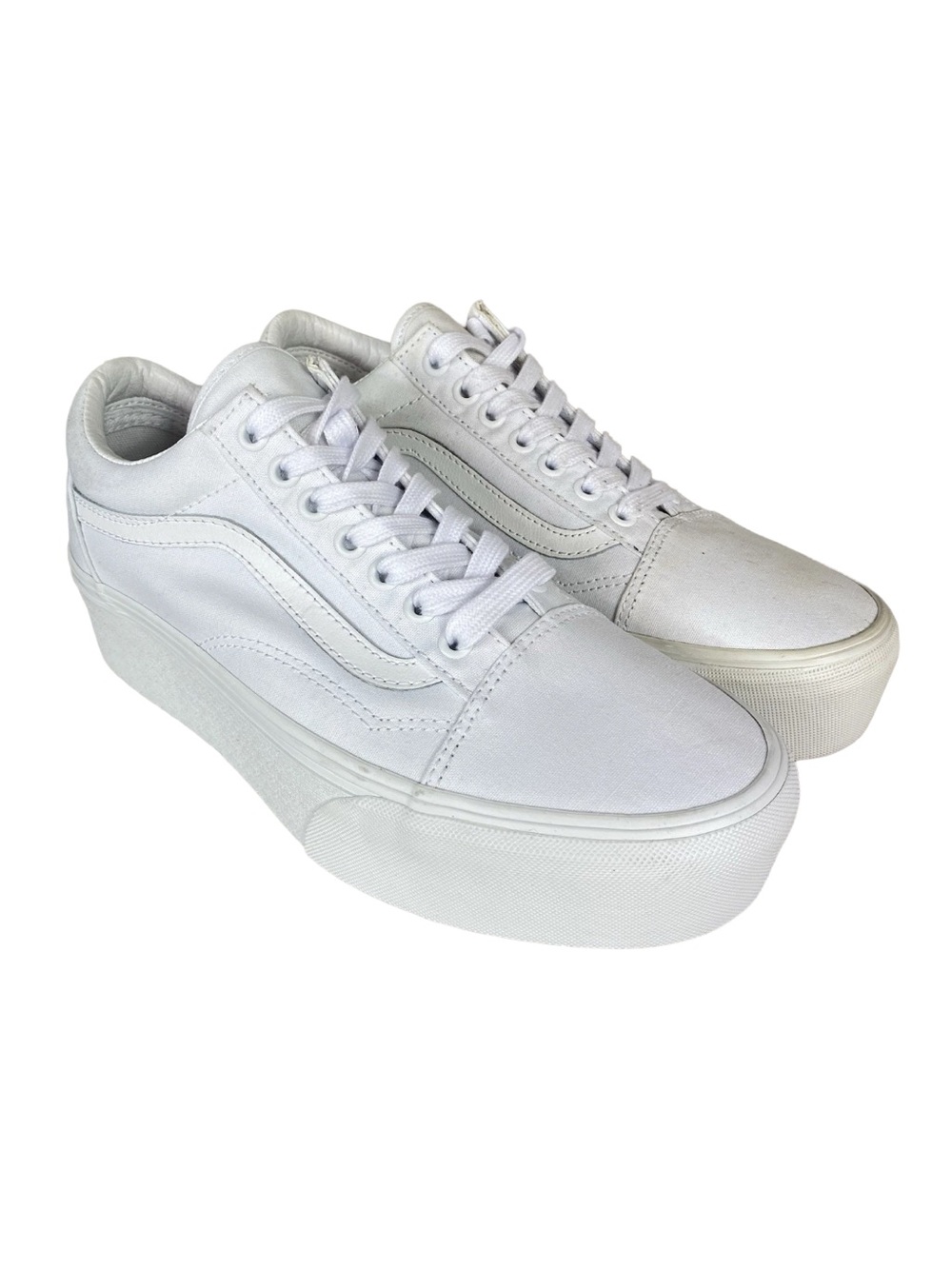 SOLD* Vans Old Skool Stackform True White Platform Sneakers Size 6.5M / 8W